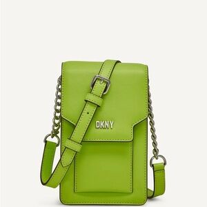 DKNY Green Crossbody Bag with Silver Chain